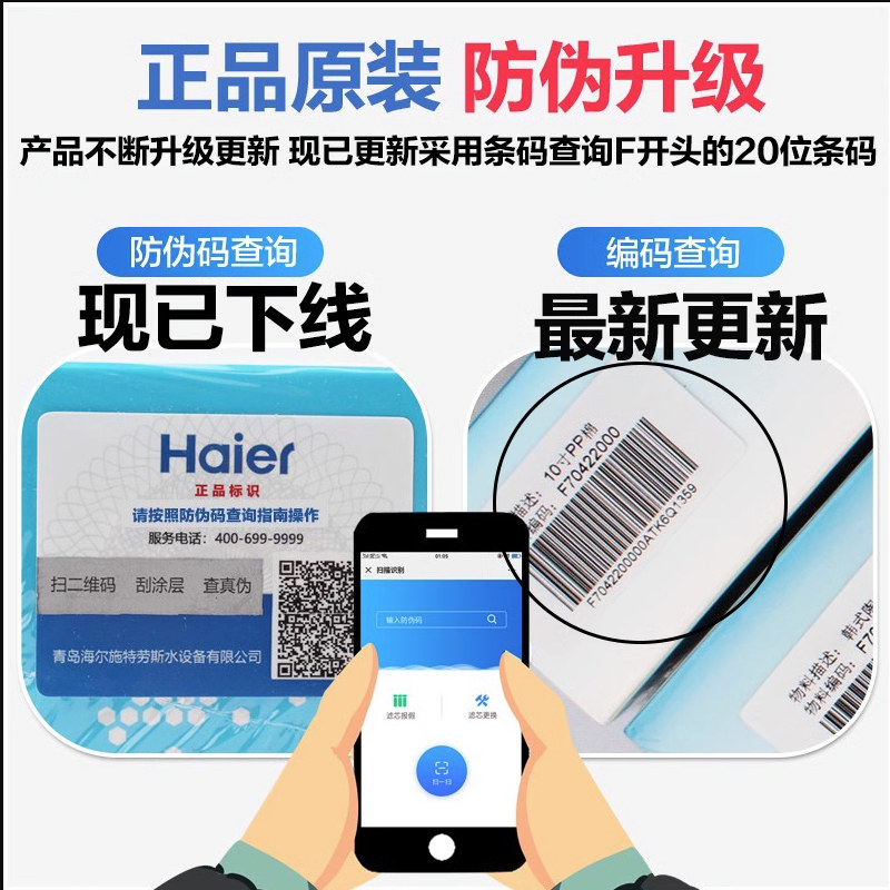 海尔hu603-5a净软化/ 3a家用pp滤芯 海尔海之顺净水器