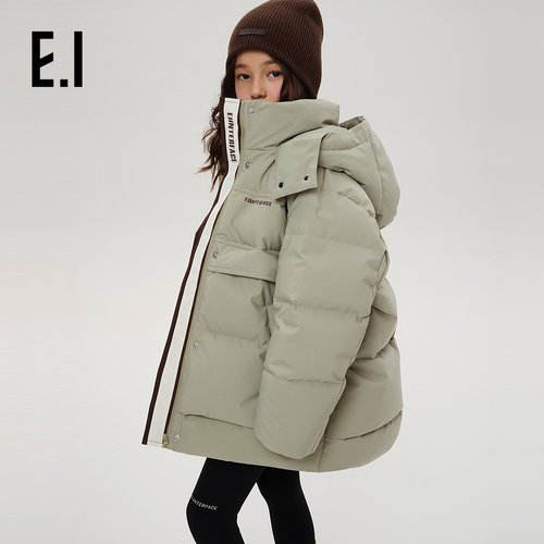 【高充绒】ei童装儿童中长款连帽羽绒服冬装新款男女童保暖外套 - 图1