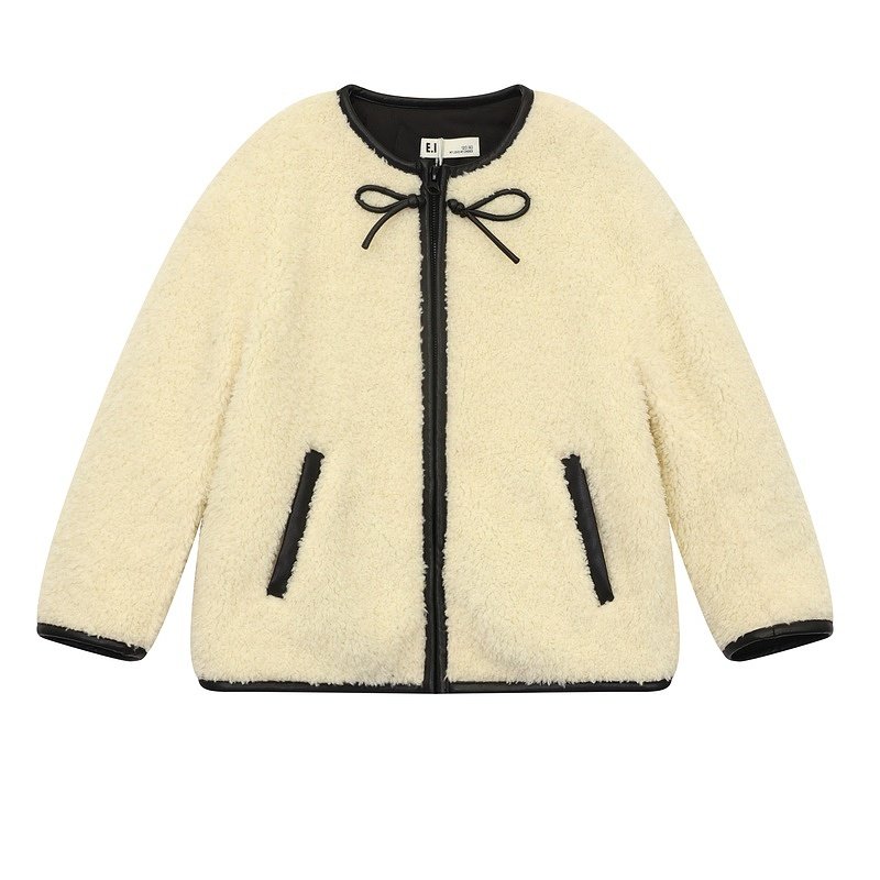 ei童装女童仿羊羔毛夹棉外套冬装新款中大童新中式国风上衣,淘宝优惠券,粉丝福利购,淘宝优惠卷