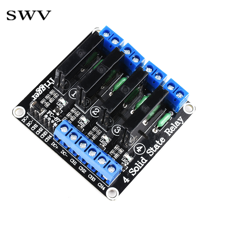 1/2/4路固态继电器模块5V高低电平触发交流2A带保险丝一/二/四