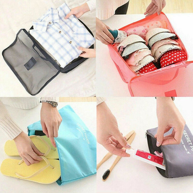 6Pcs/Set Clothes Luggage Packing Cube Organizer Suitcase Tr - 图1