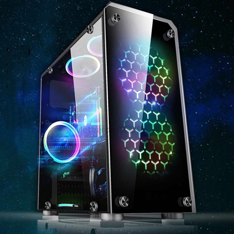 S SKYEE  Mini ATX Gaming Computer  PC Cases Towers Glass Pan - 图0