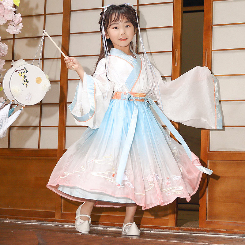 水云间儿童古装汉服女童夏季连衣裙 妞芭蔓汉服