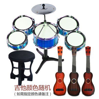 新款架子鼓架子豉启蒙早教男孩玩具 彩娇玩具架子鼓