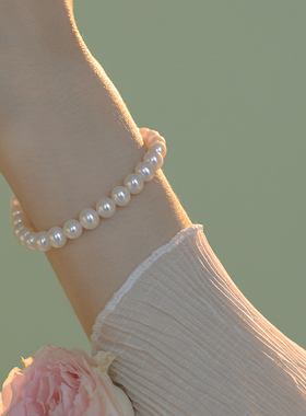 天然珍珠强光小灯泡手链