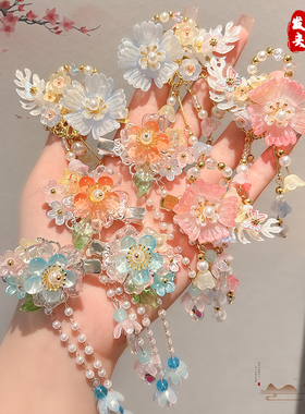 中国风汉服配饰古风儿童花朵发夹