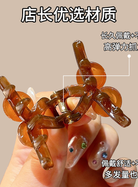 适合发量少的夹子后脑勺小抓夹女