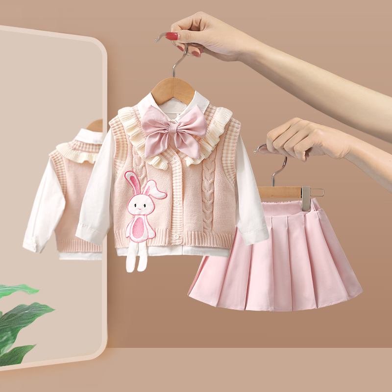 女童套装春季2026新款儿童洋气jk裙子宝宝周岁礼服小女孩春装衣服,淘宝优惠券,粉丝福利购,淘宝优惠卷