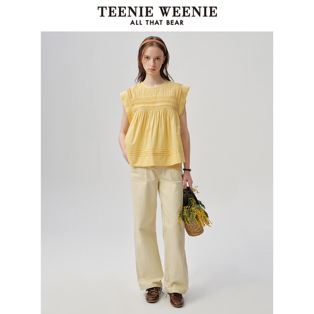TeenieWeenie ຫມີແມ່ຍິງຝ້າຍບາດເຈັບແລະ Pants Summer ເຢັນຄົນອັບເດດ: ແສງສະຫວ່າງ Workwear Straight Pants