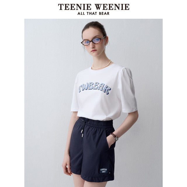 TeenieWeenie Bear Ole ເສື້ອຍືດຄໍສັ້ນທີ່ພິມແບບງ່າຍດາຍໃນລະດູຮ້ອນຂອງແມ່ຍິງ TeenieWeenie Bear Ole