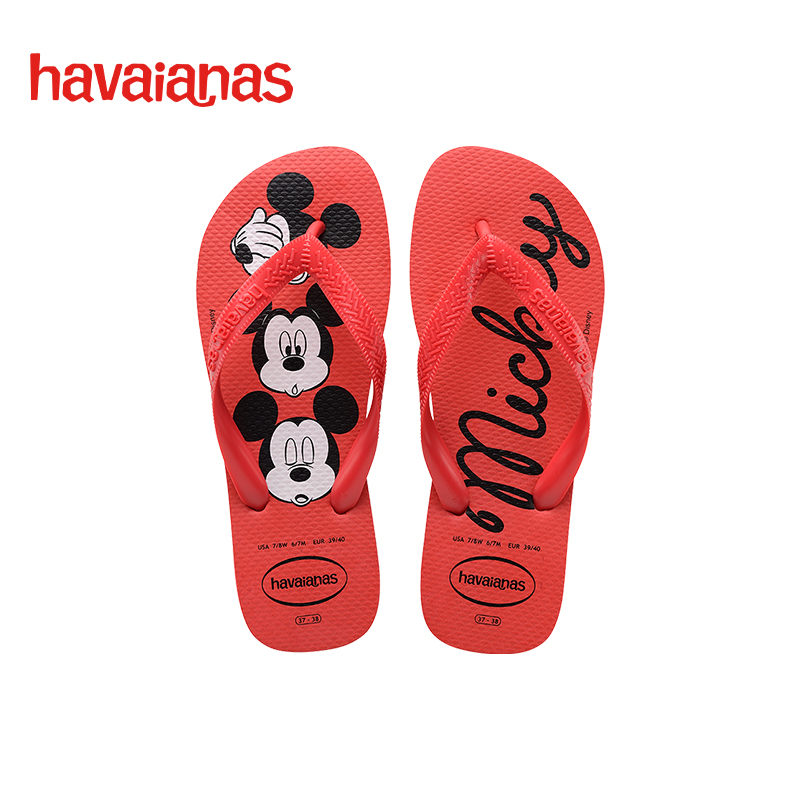 Havaianas哈唯纳Disney迪士尼人字拖平底时尚可外穿夏童款成人款 - 图1