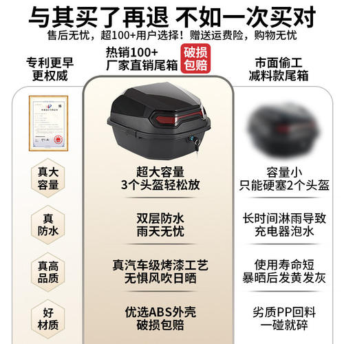 适用古思特大黄蜂125火鹞制燥时光机尾箱后备箱头盔收纳箱储物箱 - 图1