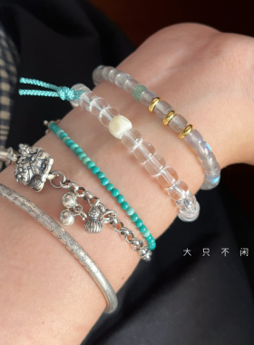 不闲原创手作 特级巴西天然小尺寸白水晶 猪猪六方 能量白水晶