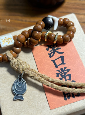 不闲原创手作 油豆豆库克蒜瓣儿大肠手串 可盘玩珠串 女友礼物