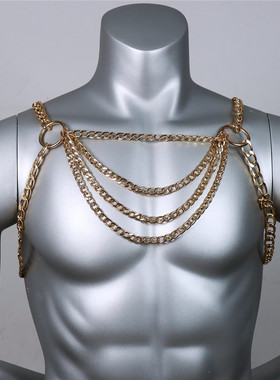 男士锁骨链个性胸链身体链接