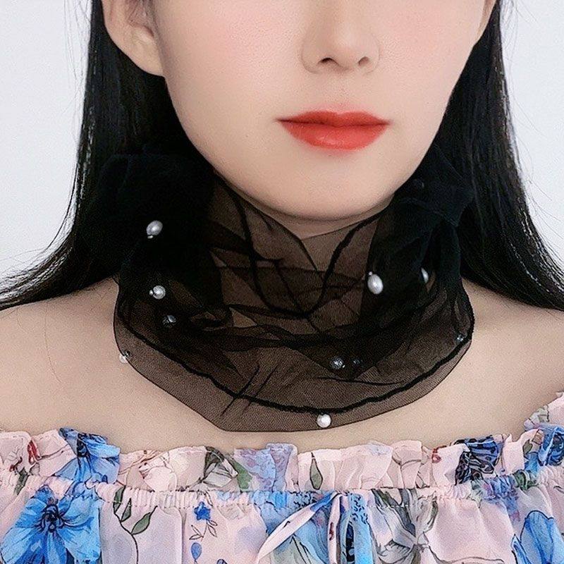 防晒脖套围脖护颈百搭防晒面纱围巾薄款女夏季丝巾套头纱巾小围脖,淘宝优惠券,粉丝福利购,淘宝优惠卷