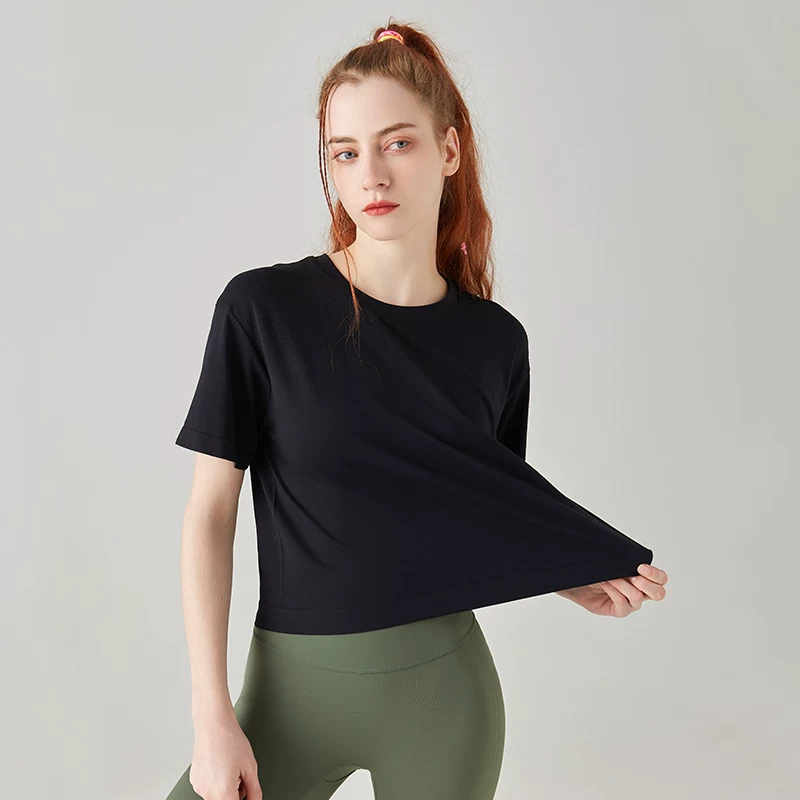 Йога-одежда, дышащая тонкая весна-лето футболка сovers oversize, впитывает пот и запах