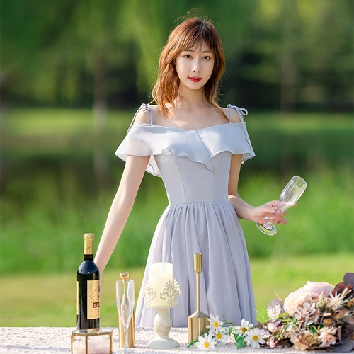 Синее платье подружки невесты, зимнее вечернее платье, юбка, коллекция 2023, для подружки невесты, яркий броский стиль, по фигуре