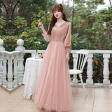 Розовое платье подружки невесты, осеннее бархатное вечернее платье, зимняя длинная юбка, коллекция 2022