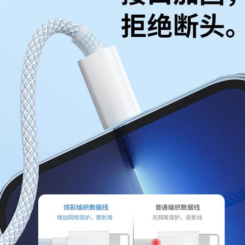 官方正品适用苹果11/13充电线原装正品usb接口加长2米快充数据充电线平板ipad笔记本电脑手表车载PD手机通用 - 图2