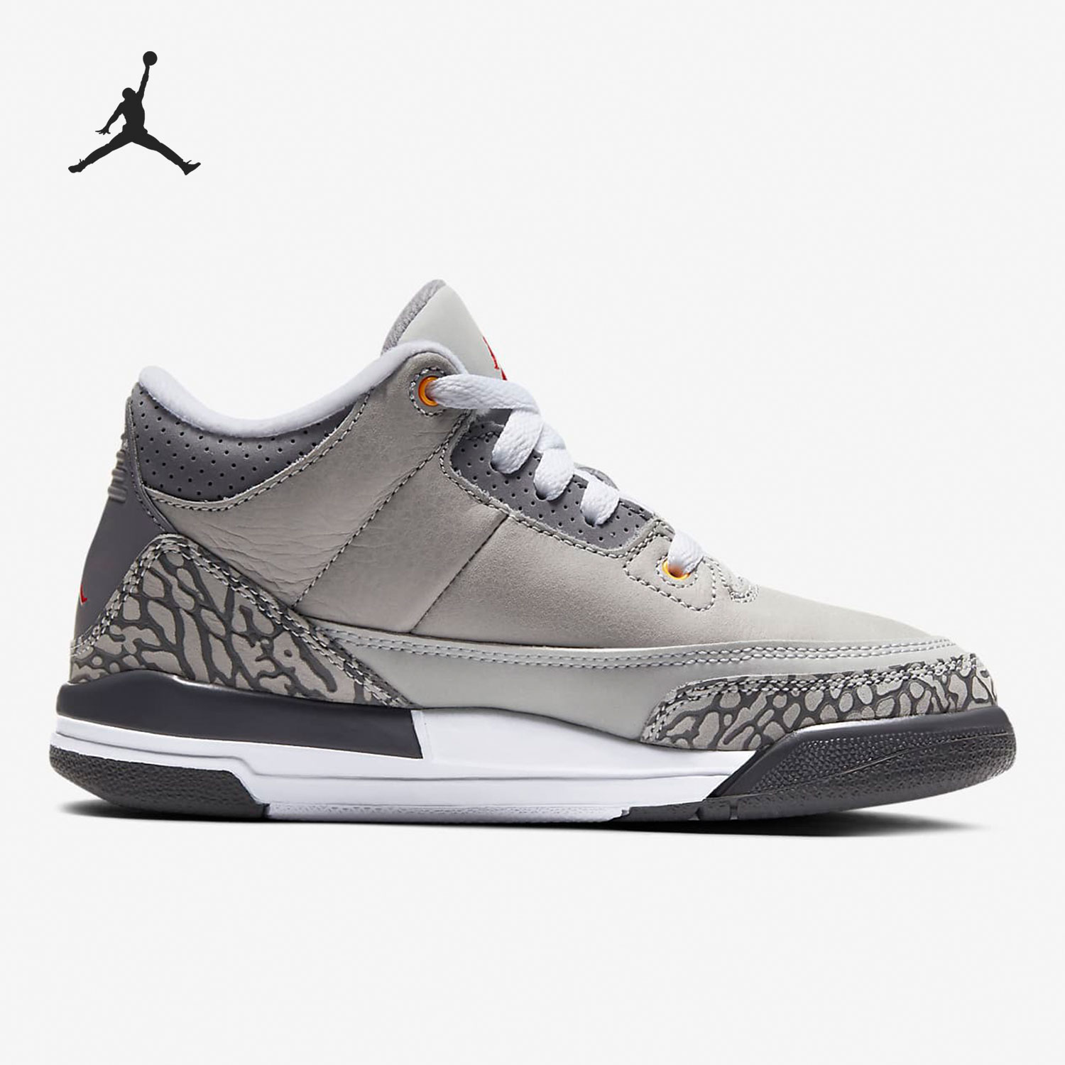 Nike/耐克正品 Air Jordan 3 AJ3爆裂纹大童中帮篮球鞋398614-012 - 图1