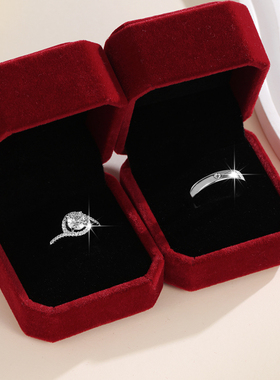 结婚对戒婚礼交换仪式现场用男女一对仿真戒指求婚假钻戒指情侣款