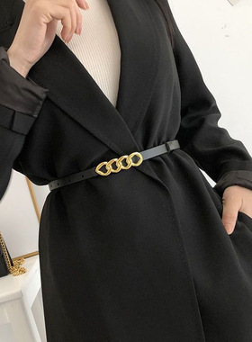 高级感黑色腰带学生韩版装饰牛仔裤带针扣女士皮带2026新款学院风