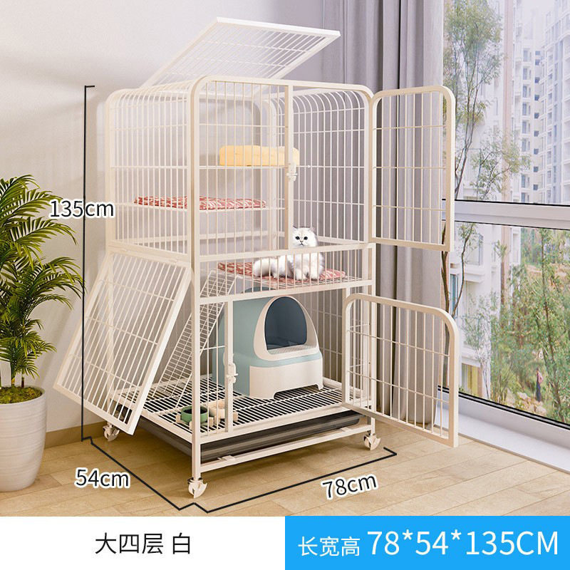 猫笼猫窝大平层猫笼子别墅超大自由空间多猫家用室内一体双层大号_虎窝淘