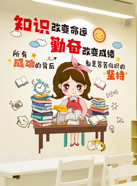 卡通励志贴纸自粘墙贴儿童房间