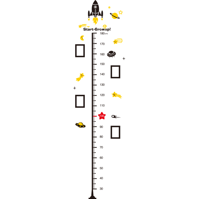 卡通身高墙贴纸客厅背景墙装饰测量身高尺可移除贴画宝宝墙纸自粘-图0