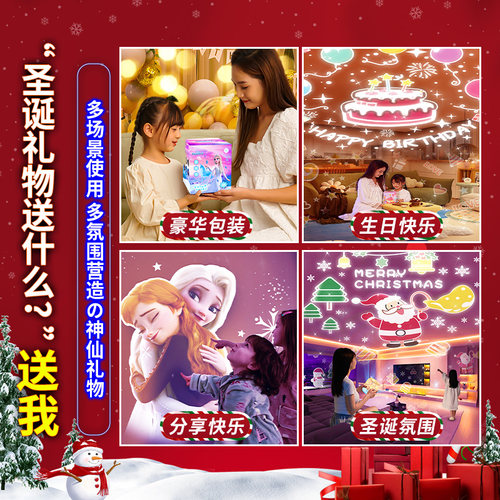迪士尼艾莎公主音乐盒女孩生日礼物儿童玩具爱莎八音盒星空投影灯 - 图1