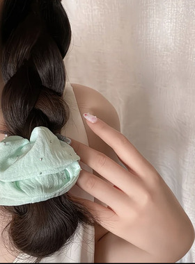 薄荷曼波绿带钻大肠发圈女简约风