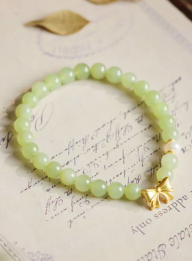 天然黄口料手串DIY蝴蝶手链