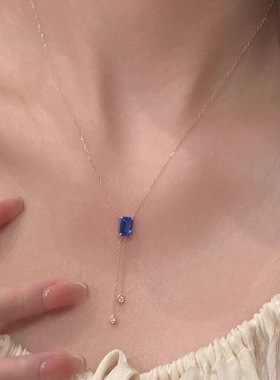 轻奢风克莱因流苏锆石项链