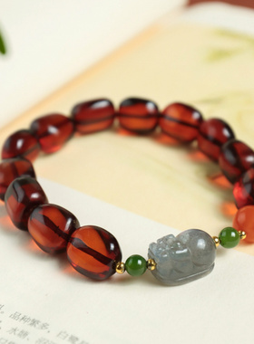 天然血珀貔貅手串5015