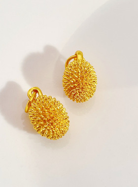 榴莲吊坠沙金爆款项链女diy高保色饰品配饰挂件不掉色礼物项坠潮