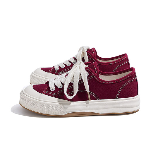 feiyue/飞跃厚底百搭小白鞋女鞋2025春夏款舒适软底透气帆布鞋子