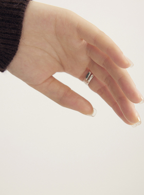 双环戒指纯银时尚男女同款