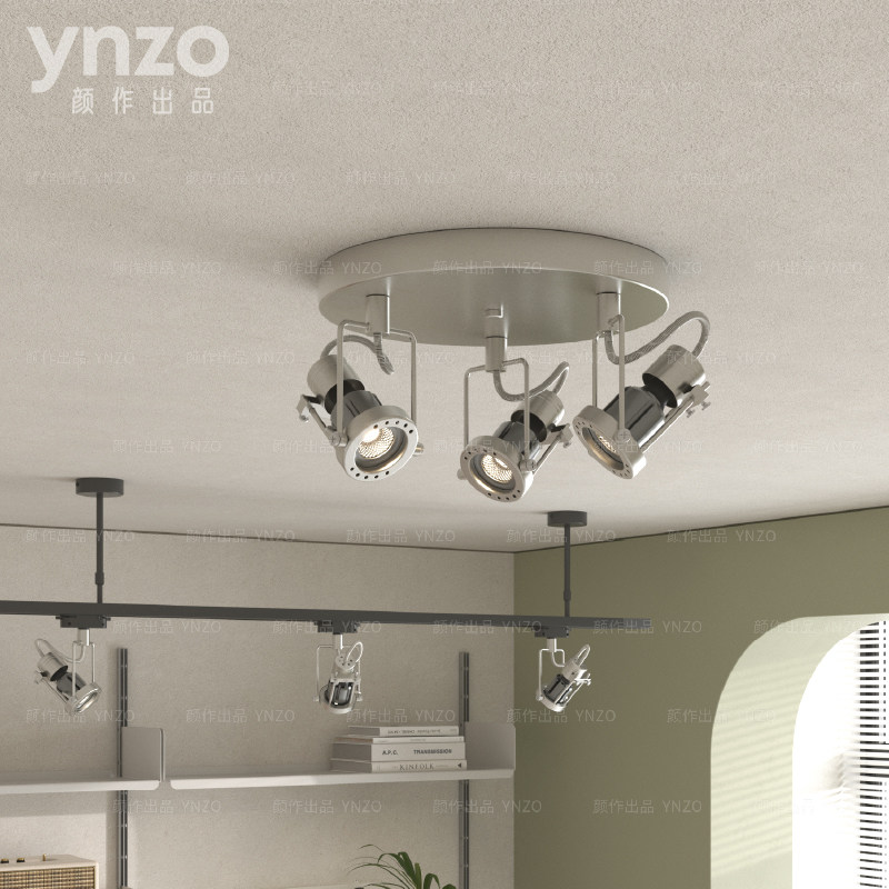 全光谱明装射灯客厅电视背景墙防眩无主灯洗墙装饰圆盘三头天花灯,淘宝优惠券,粉丝福利购,淘宝优惠卷