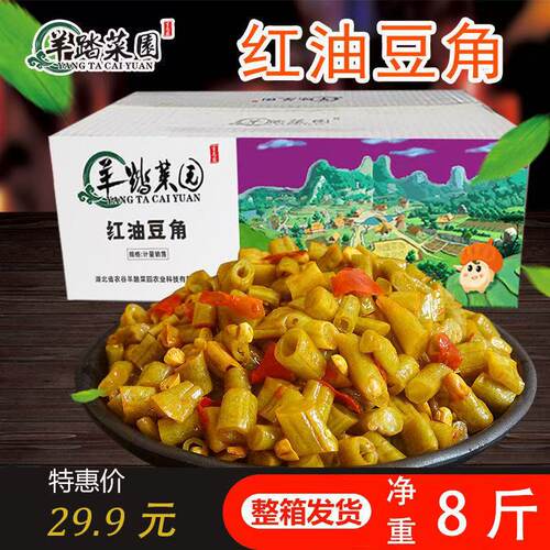 羊踏菜园红油豆角8斤散装腌制酱咸菜爽口开味菜外卖早餐下饭配菜 - 图2