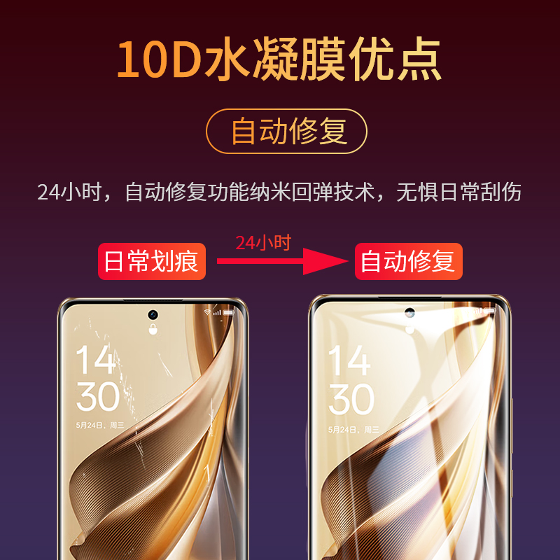 适用opporeno10手机膜reno10pro系列全包膜10pro+新品5g钢化reon10曲屏por保护0ppo水凝rone新款pro十屏保reo - 图1