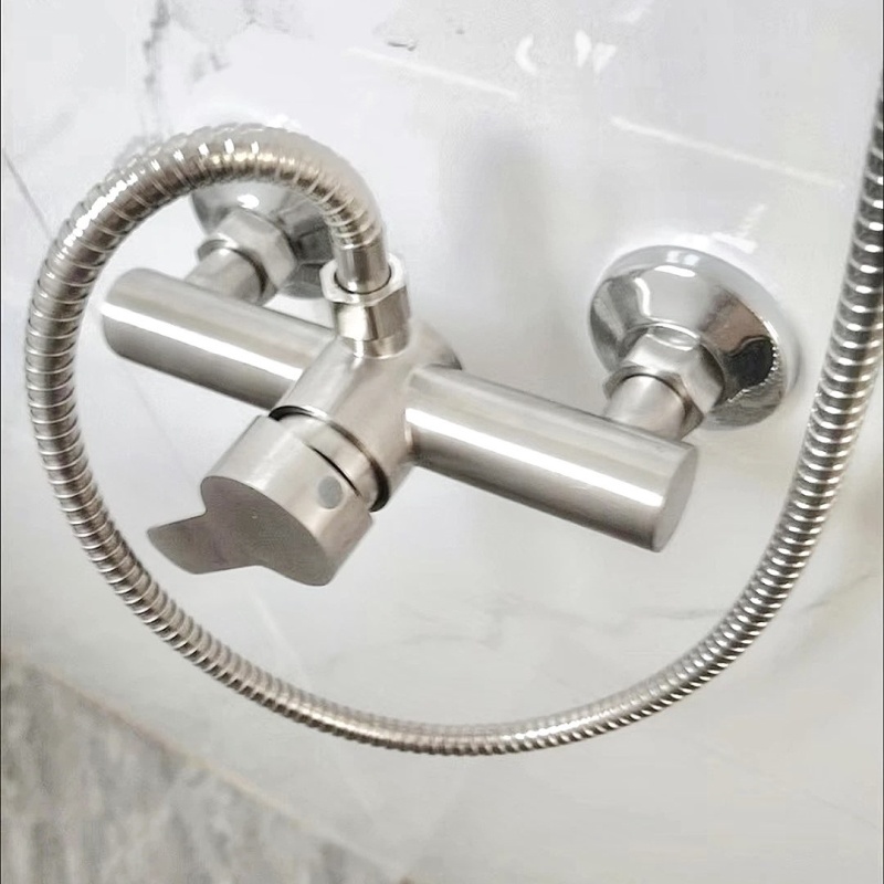 Faucet shower faucet hot and cold water mixing valve with solar triple brushed water heater bathtub bath