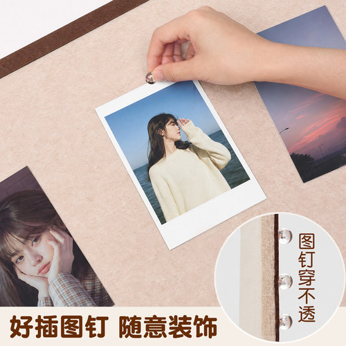毛毡板照片墙谷子吧唧收纳展示照片墙毛毡板墙贴拼豆背景板相片挂墙拍立得客厅玄关儿童房装饰痛墙diy装饰版 - 图3