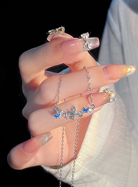 Jusongklein钛钢锁骨链女蝴蝶结