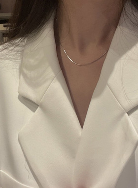 Jusongklein银色蛇骨项链