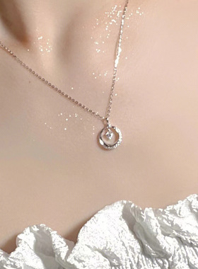 JUSONGKLEIN月亮爱心钛钢项链