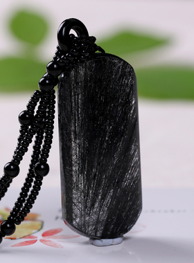 夏洛特男女黑发晶黑水晶天然吊坠