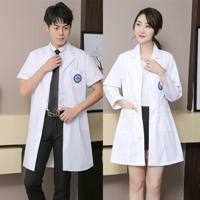 韩版美容院皮肤管理药店长袖白大褂 简菲爱医护制服