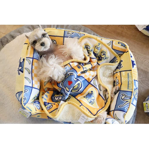 Семейство Ame ~ Классическая маленькая Huangren подлинная супер мягкая осенняя зима теплый бархатный кошачий гнездо для собачьей накладки покрытый накрытым одеялом для живота