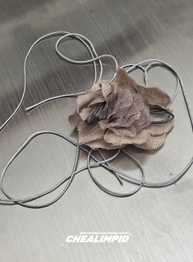 复古手作花朵设计颈带女生